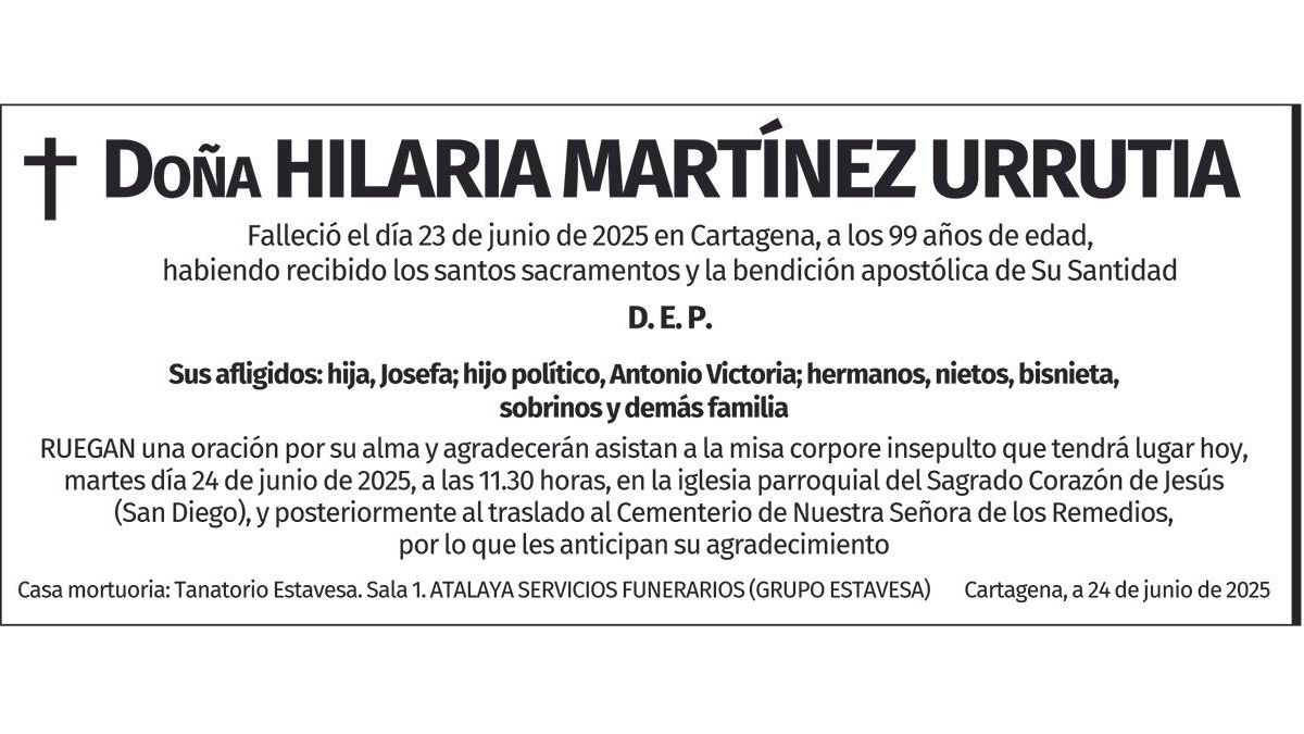 Dª Hilaria Martínez Urrutia