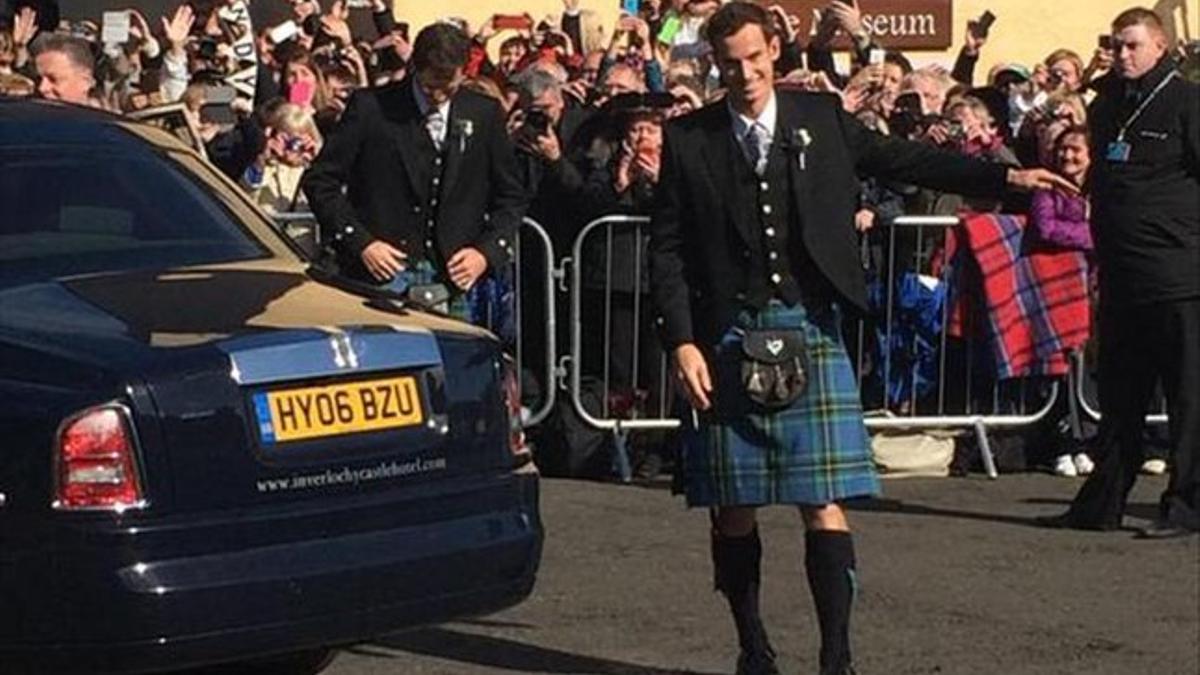 Como buen escocés Andy Murray ha elegido un kilt para su boda