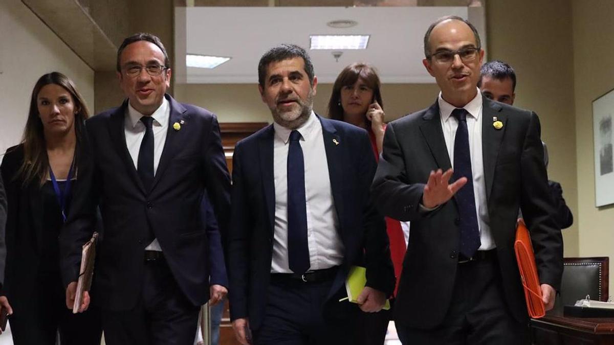 Josep Rull, Jordi Sànchez y Jordi Turull.