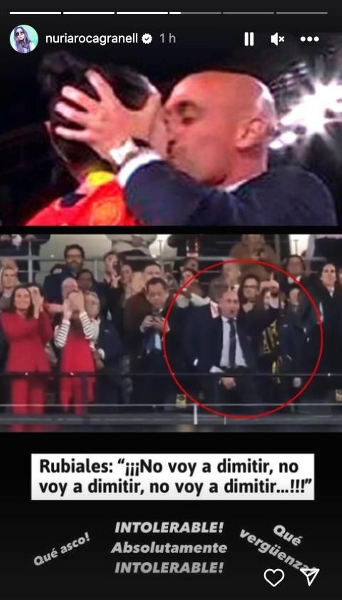 el story de Nuria Roca sobre el caso Rubiales