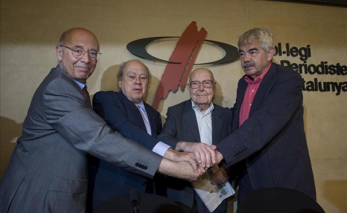 El 8 de julio del 2007 los expresidentes de la Generalitat, Jordi Pujol y Pasqual Maragall, y los del Parlament, Heribert Barrera y Joan Rigol, presentan una declaración en defensa del Estatut.