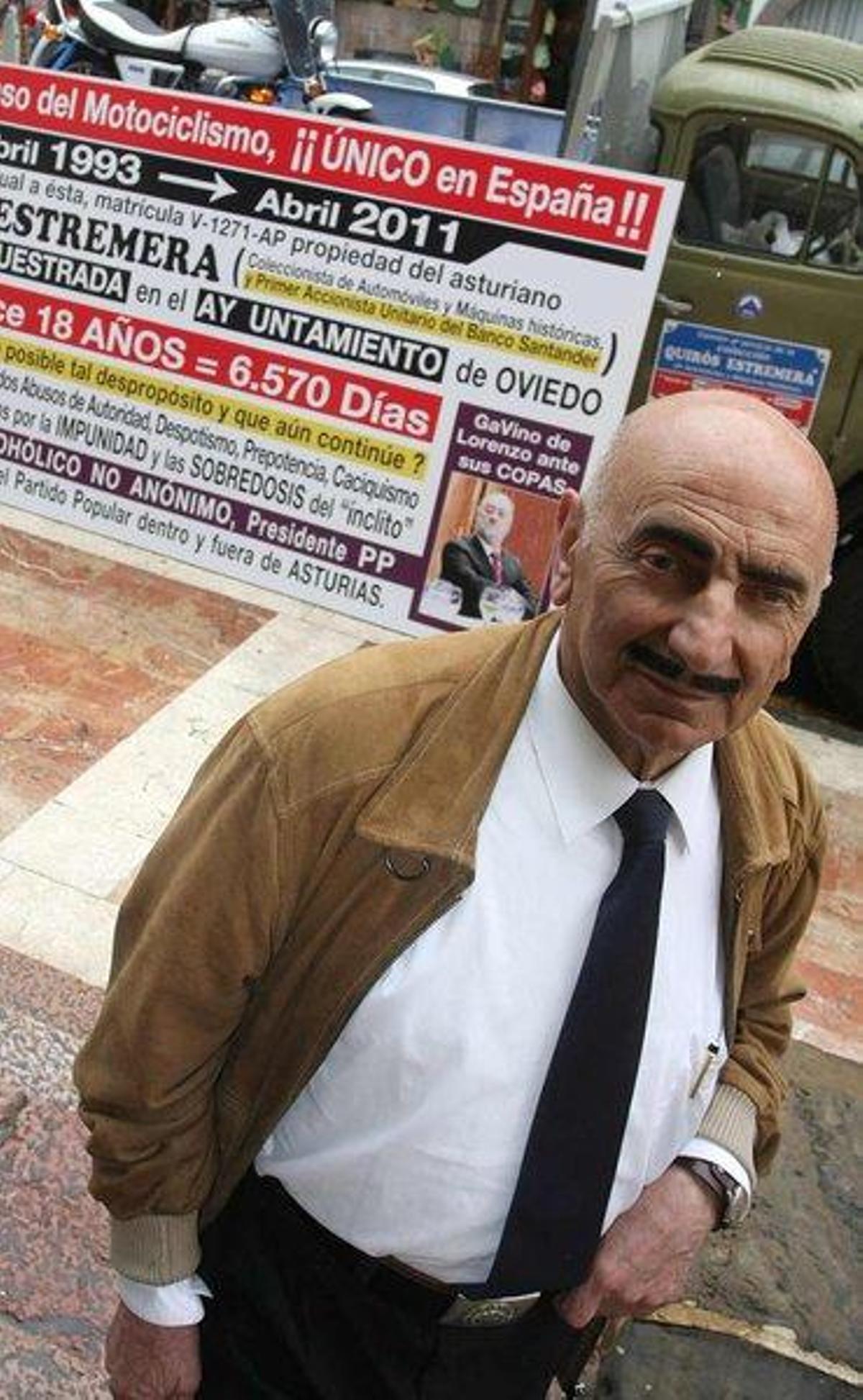 Quirós Estremera, en una protesta.