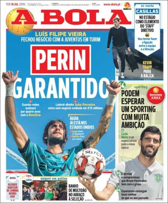 Portada A BOLA martes 16 julio 2019