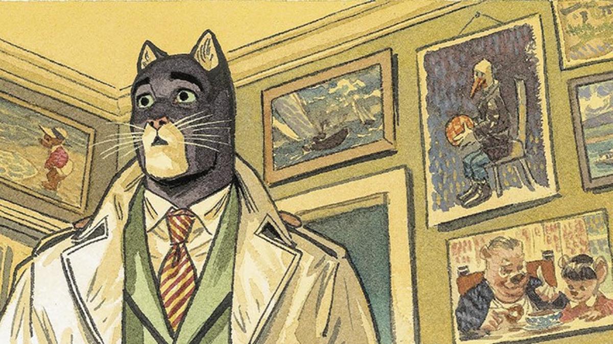 Viñeta de la segunda parte de 'Blacksad. Todo cae'.