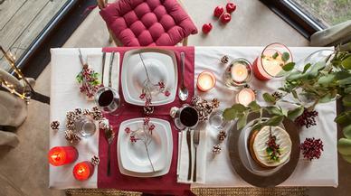 Cómo poner la mesa de Navidad para cenar en pareja, o en familia, o con amigos...