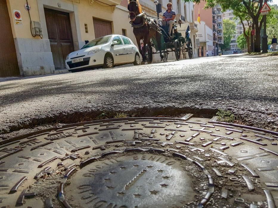 Gefährliche Schlaglöcher in Palma de Mallorca