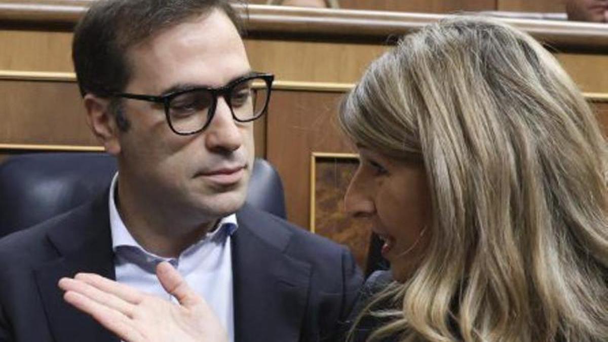 Carlos Cuerpo i Yolanda Díaz. | MARTA FERNÁNDEZ / EUROPA PRESS