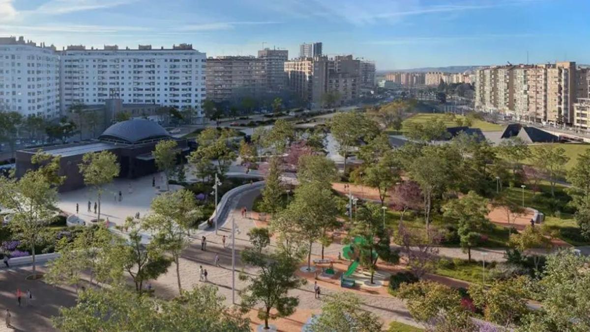 Recreación de las obras a ejecutar en los suelos del Portillo de Zaragoza.