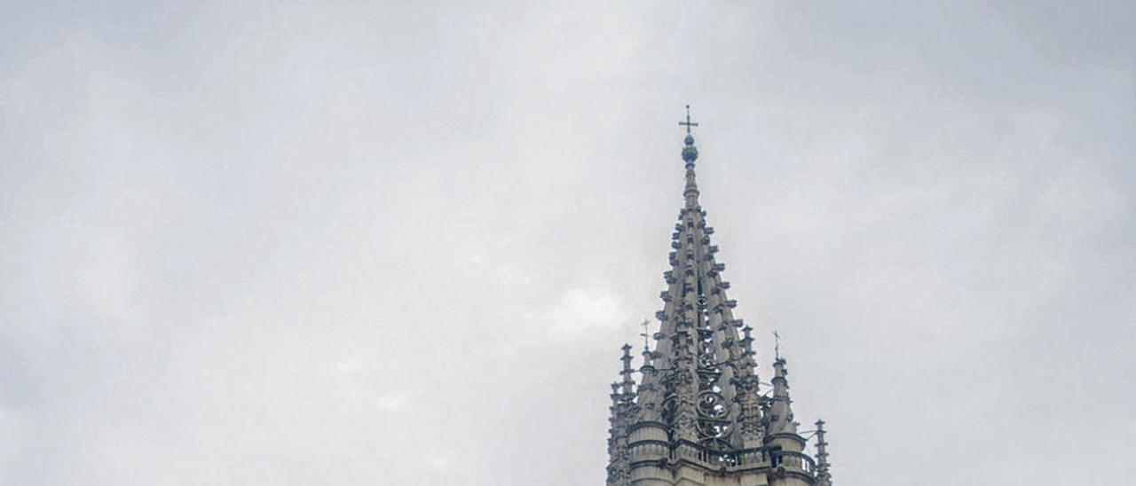 De izquierda a derecha, Francisco Bastida, Ana Reyero, Blanca Pañeda, Manuel Reyero, Fernando Cabricano, Alfonso Molinero y David Ripoll, en la plaza de la Catedral.