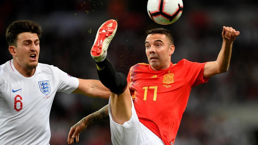 Aspas, en un partido internacional contra Inglaterra. // REUTERS | Toby Melville