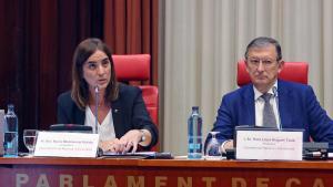 La consellera de Recerca i Universitats, Núria Montserrat, este viernes en el Parlament.