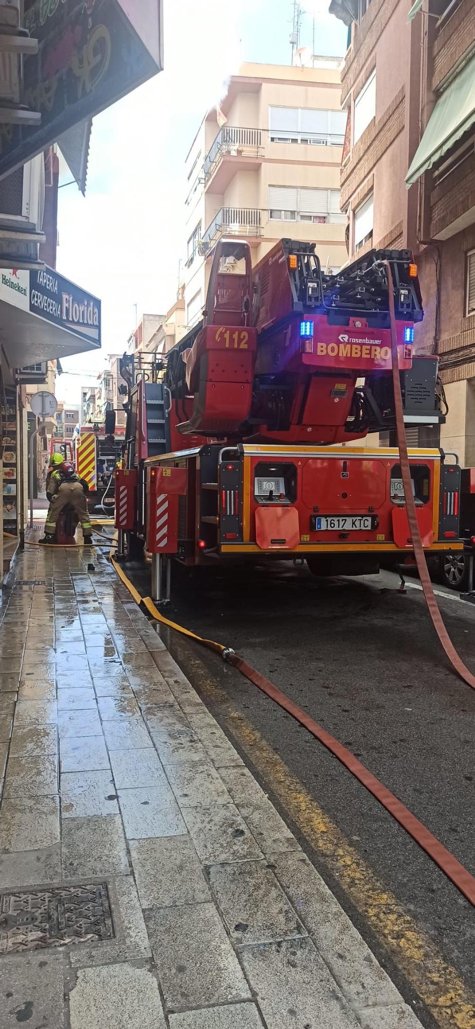 Incendio en un piso de la calle Dato Iradier en Alicante