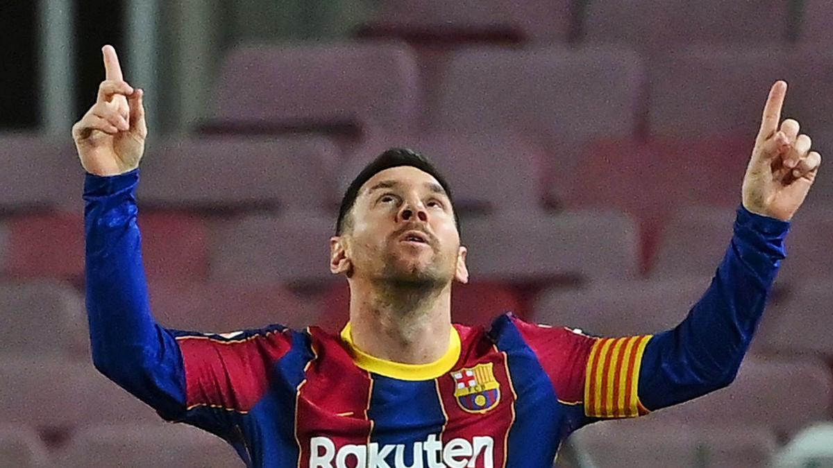Leo Messi celebra su gol
al Athletic Club.   | // ALBERT GEA