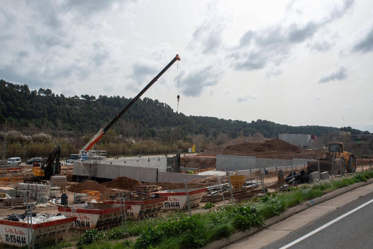 Instal·lació que s'està construint als Comtals per a la portada d'aigua de la depuradora cap a Súria