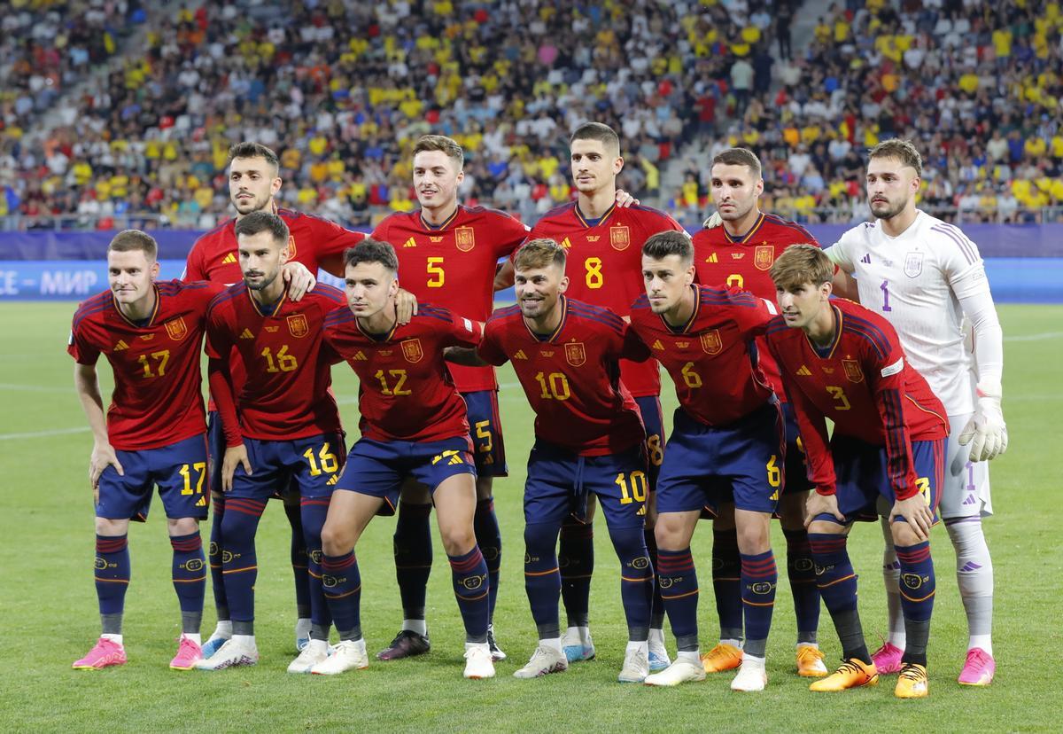 La alineación de España sub'21 que derrotó a Rumanía