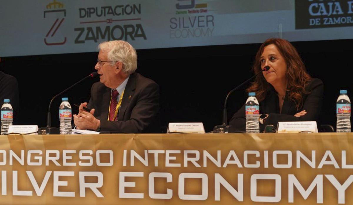 Amparo Enríquez, en una mesa del VII Congreso Silver Economy. | JOSE LUIS FERNÁNDEZ
