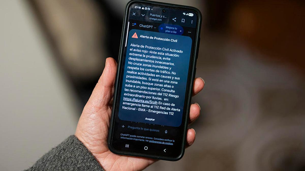 El sistema ES-ALERT se ha activado en la provincia de Málaga con un mensaje al móvil pasadas las 21.00