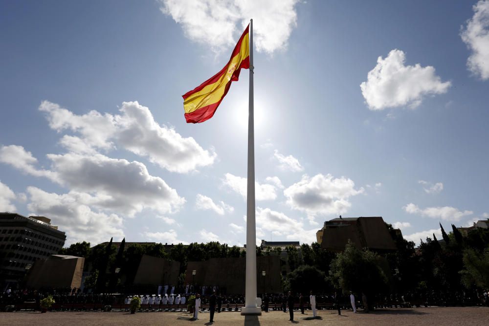 Los Reyes Felipe y Letizia han presidido este sábado los actos centrales del Día de las Fuerzas Armadas, un homenaje a los que dieron su vida por España y un desfile de 734 efectivos de los tres Ejé