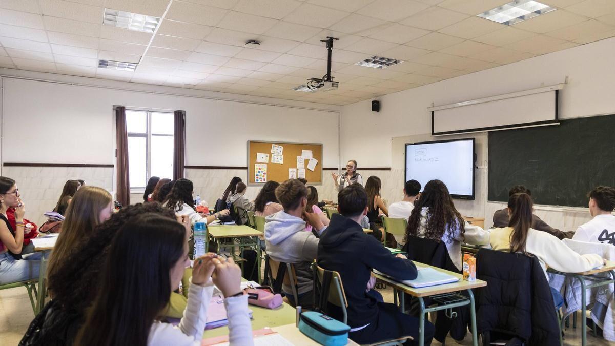 Estudiantes de un aula de un centro educativo valenciano