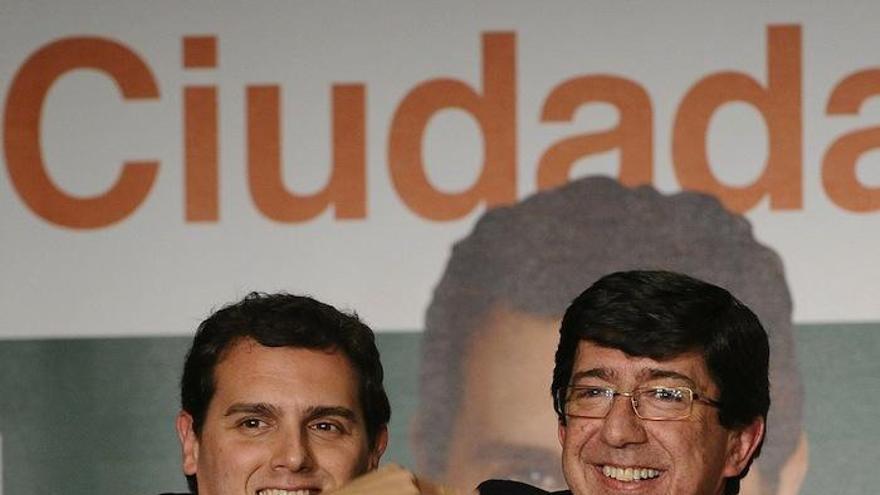 Albert Rivera y Juan Marín, el domingo.