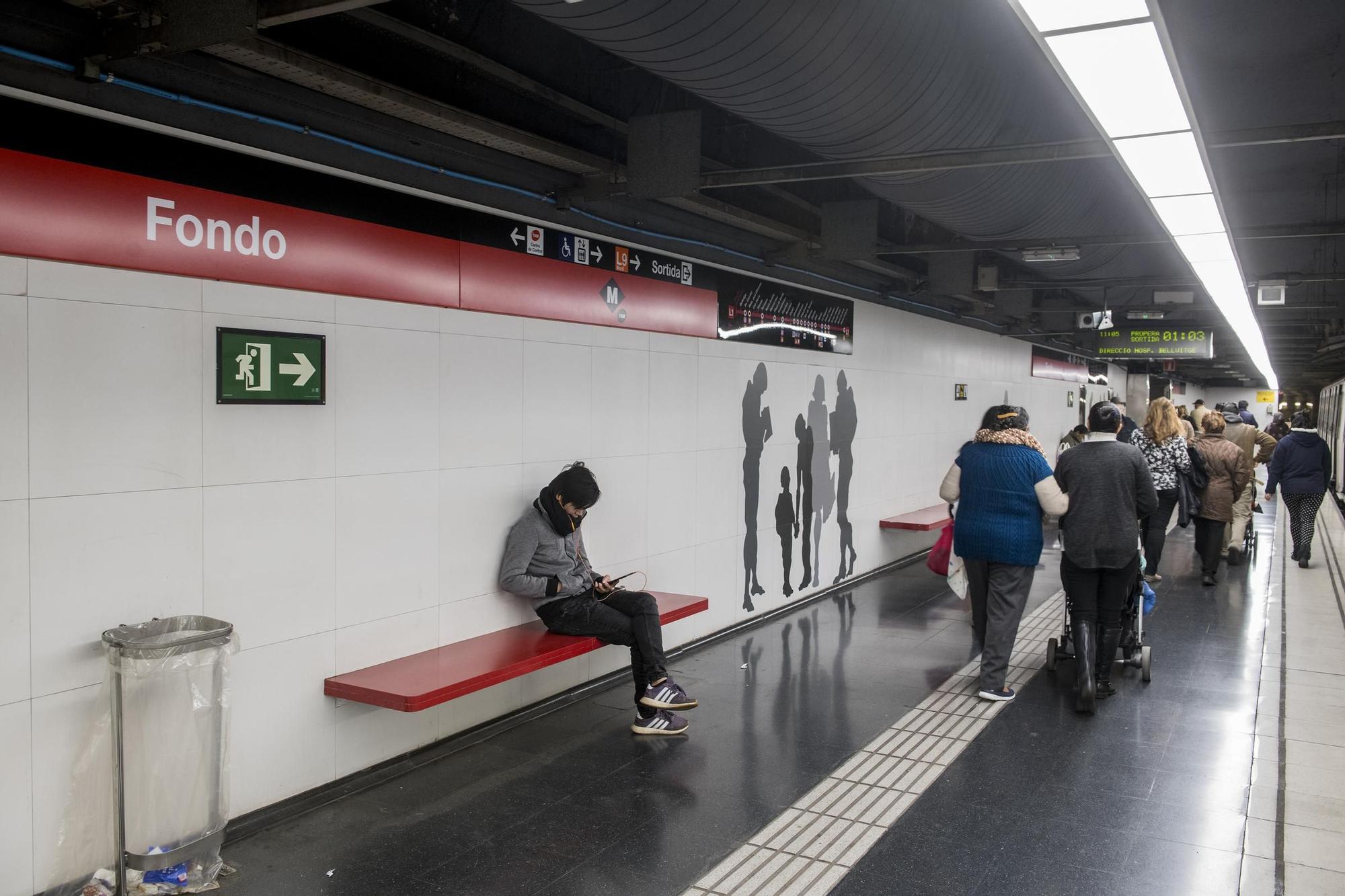 Una imagen de la estación de Fondo, en Santa Coloma de Gramenet, final de la línea 1 del metro de Barcelona.