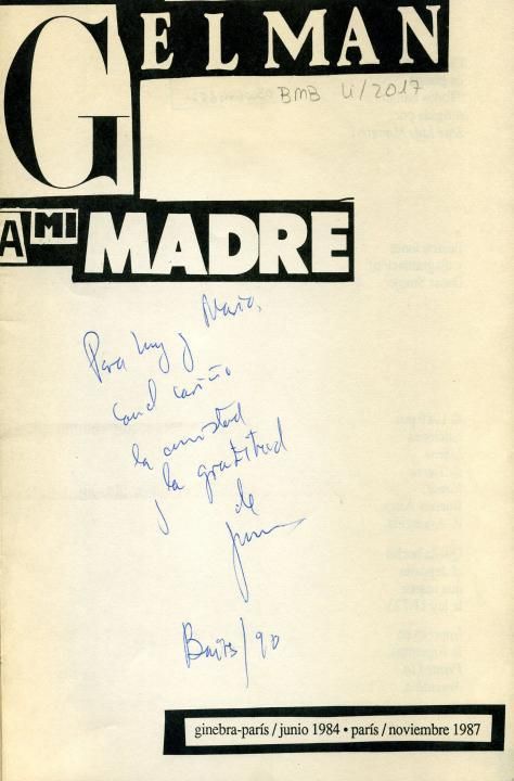 La dedicatoria de Juan Gelman