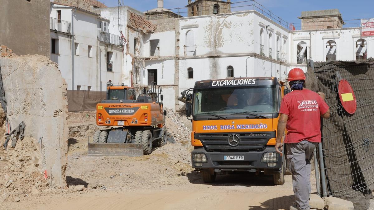 Obras en el Palacio de Godoy en Cáceres.