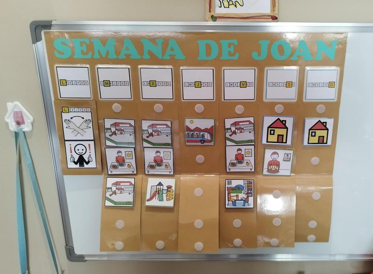 Horario semanal con pictos.
