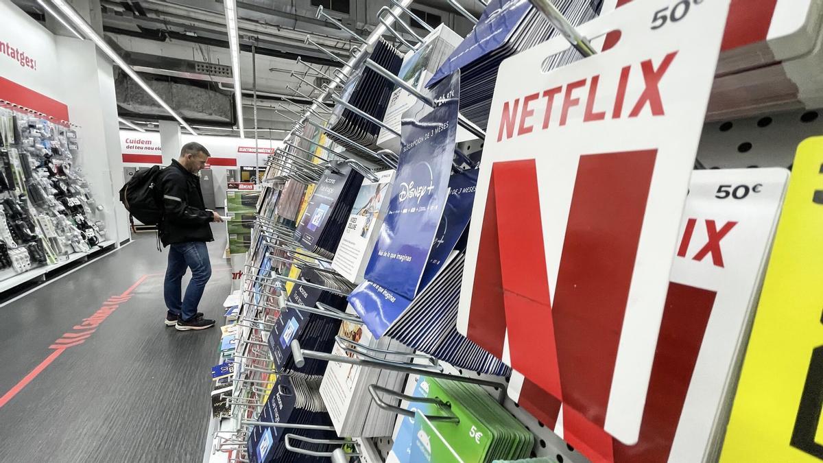 Tarjetas para suscribirse a plataformas de televisión en streaming omo Netflix, Disney, Dazn o Prime Video