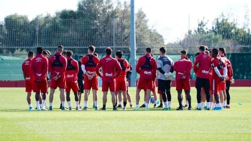 El Mallorca, en un entrenamiento.