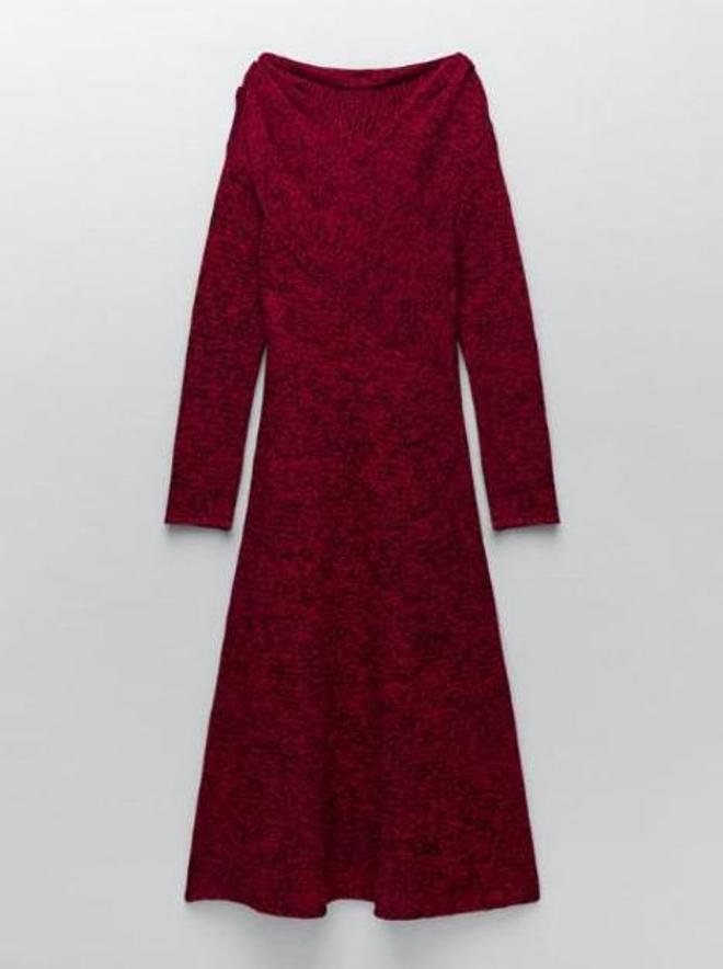 Vestido de punto rojo de Zara