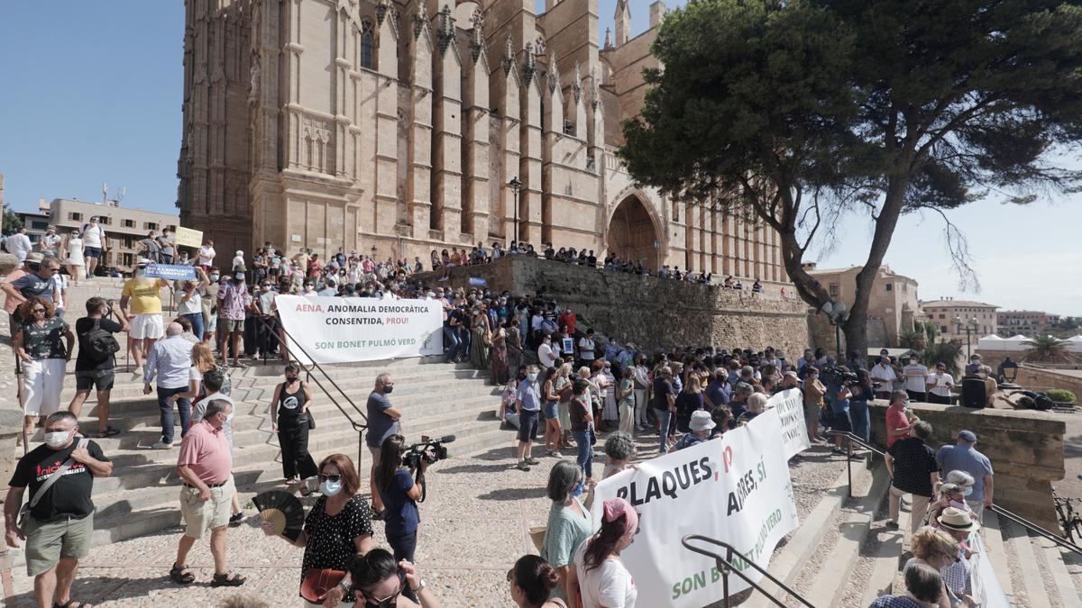 Protesta contra la ampliación del aeropuerto de Palma
