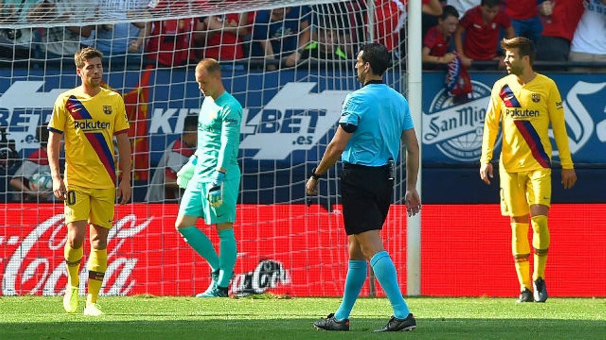 El 1x1 del Barça al descanso en El Sadar