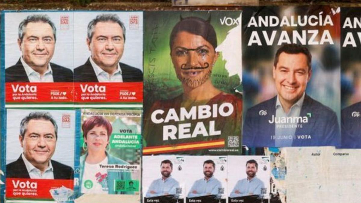 Cartells electorals de les eleccions andaluses.  | EL PERIÓDICO