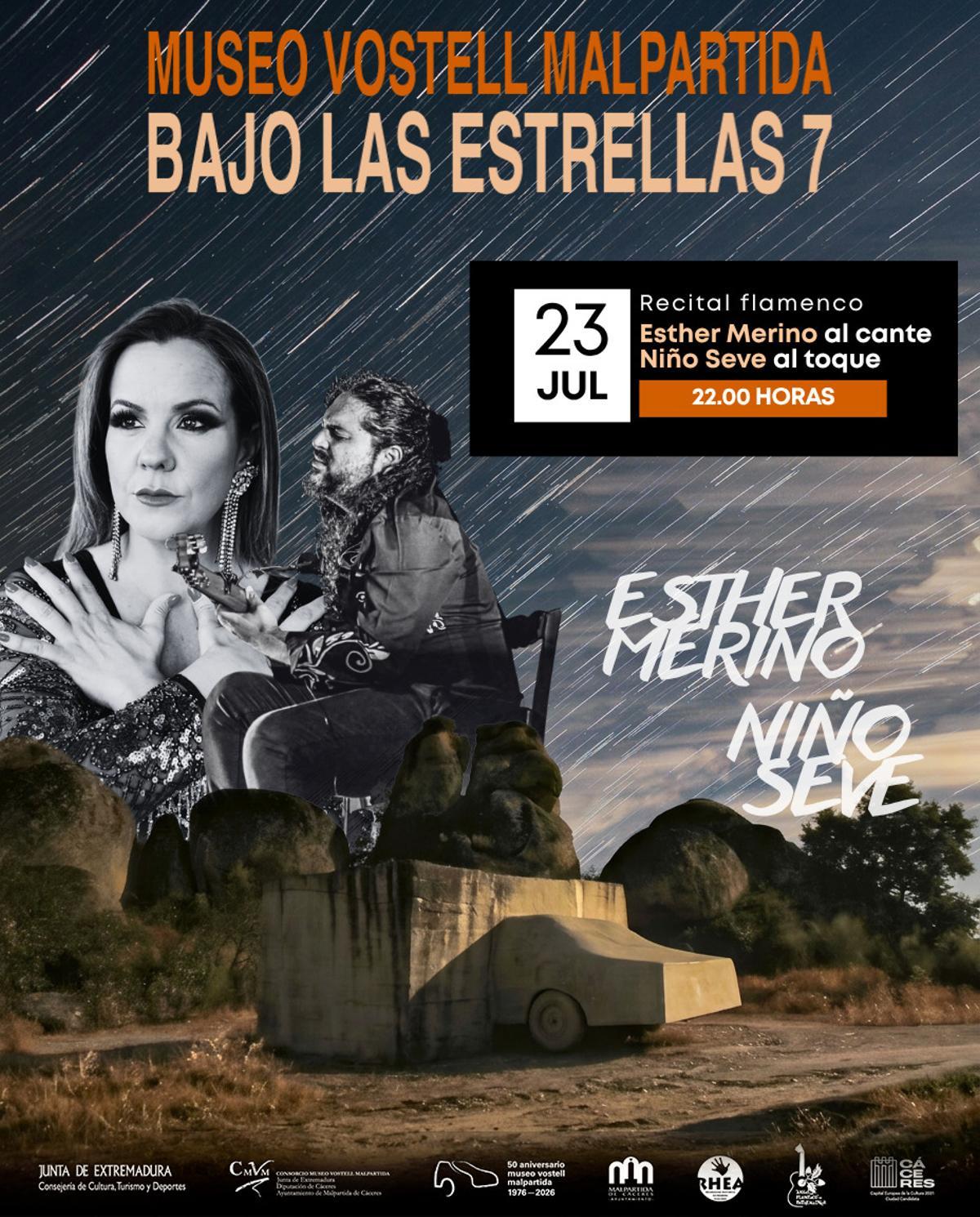 Cartel del concierto de EstherMerino y NiñoSeve en 'Bajo las estrellas 7'.