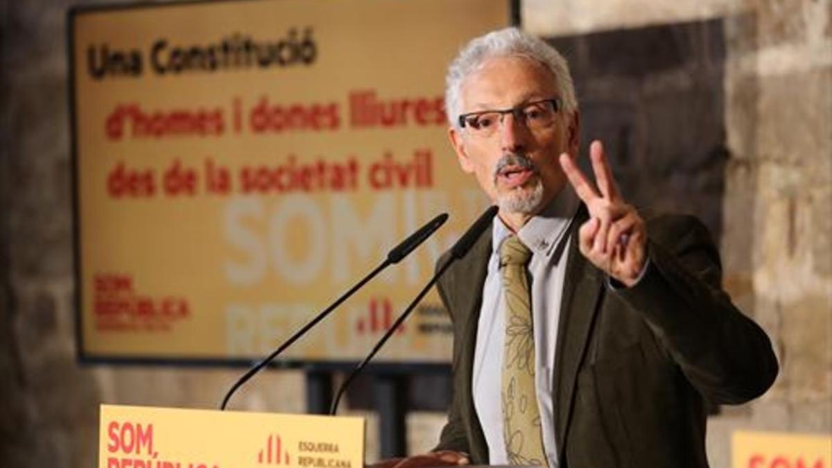 Santi Vidal, durante un acto de campaña electoral en el año 2015.