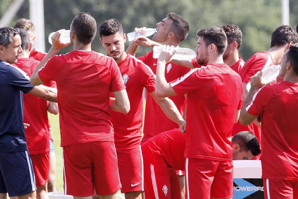 Entrenamiento del Sporting, lunes