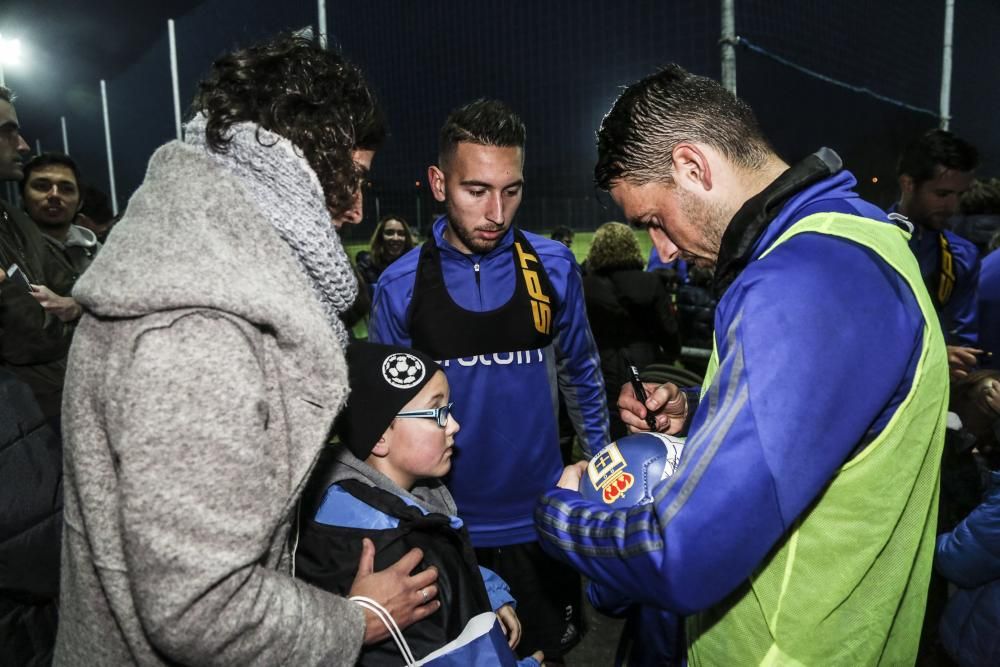 Entrenamiento a puerta abierta del Real Oviedo; día 2 de enero