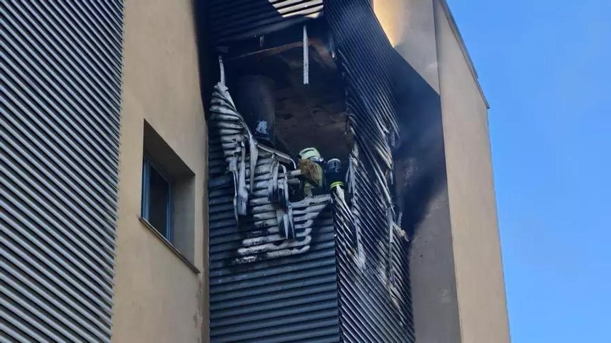 Der Waschraum nach dem Brand.