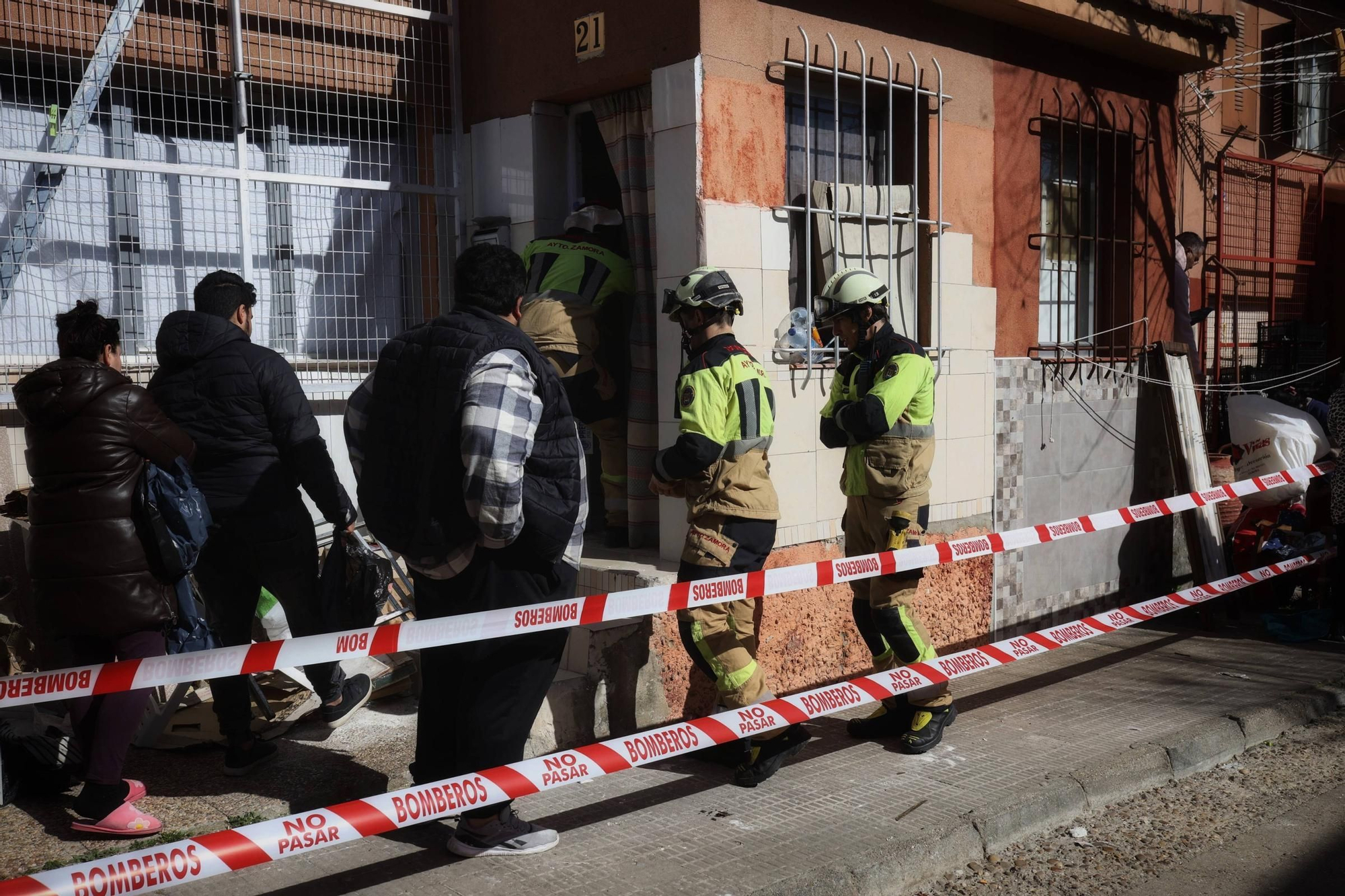 Derrumbe de un muro en Rabiche