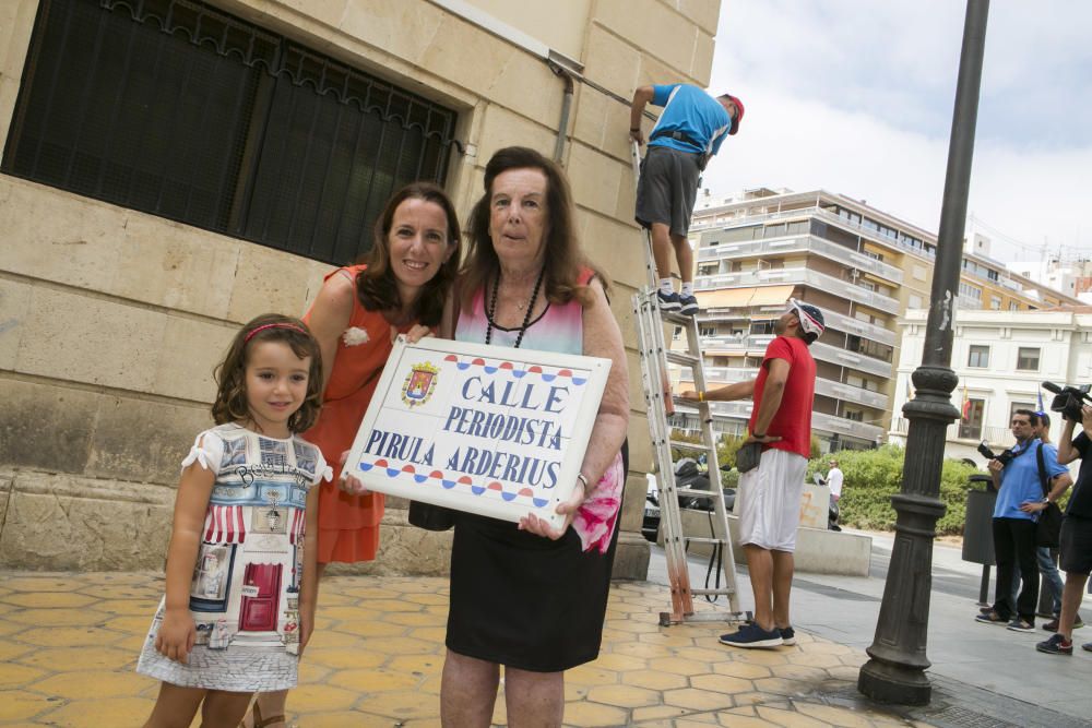 La periodista Pirula Arderius ya tiene su calle en Alicante