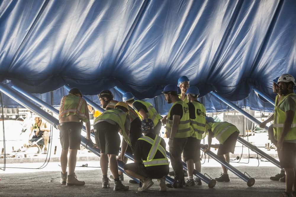 La compañía inicia en el recinto de Rabasa el montaje de la gran carpa de su espectaculo 'Totem'