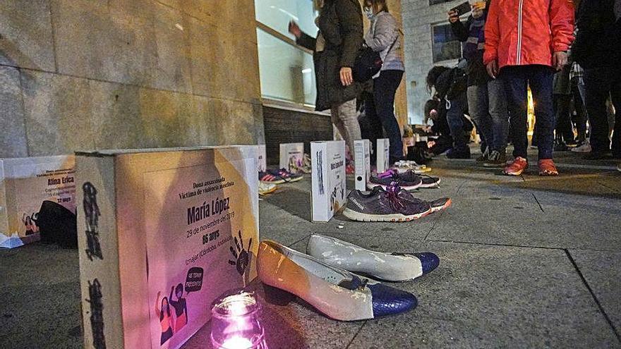 Acte contra la violència masclista a Girona (arxiu).