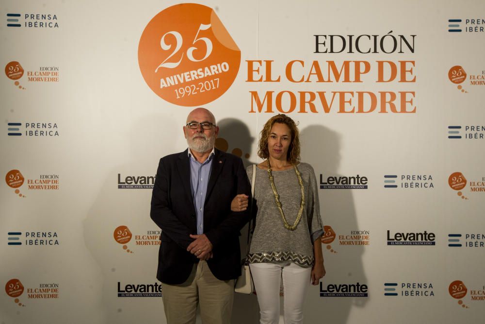 Gala 25 Aniversario Levante-EMV Edición Camp de Morvedre. Secretaria General de UGT en El Camp de Morvedre, Pilar Tarragón y el delegado sindical, Francesc Cabrera