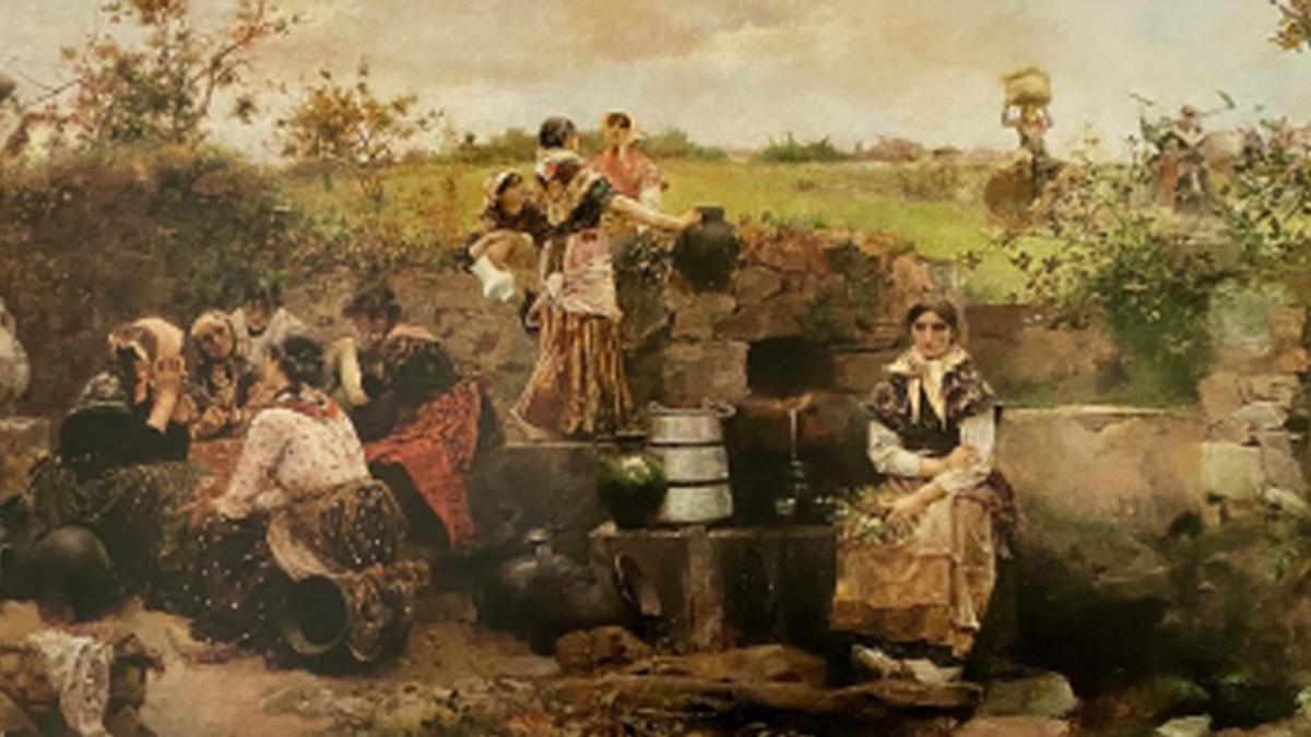"El mentidero", óleo de Casto Plasencia (1887) inspirado en la realidad asturiana.