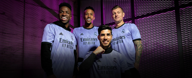 La segunda equipación morada del Real Madrid