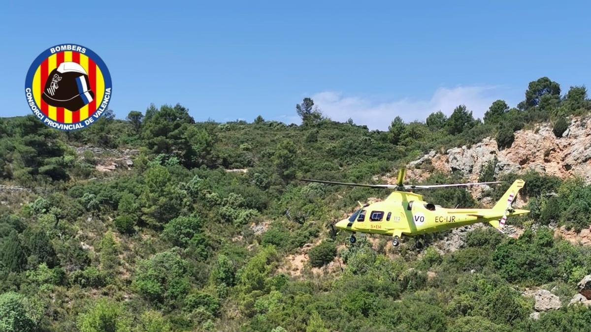 Rescate de un barranquista en la zona del río Juanes