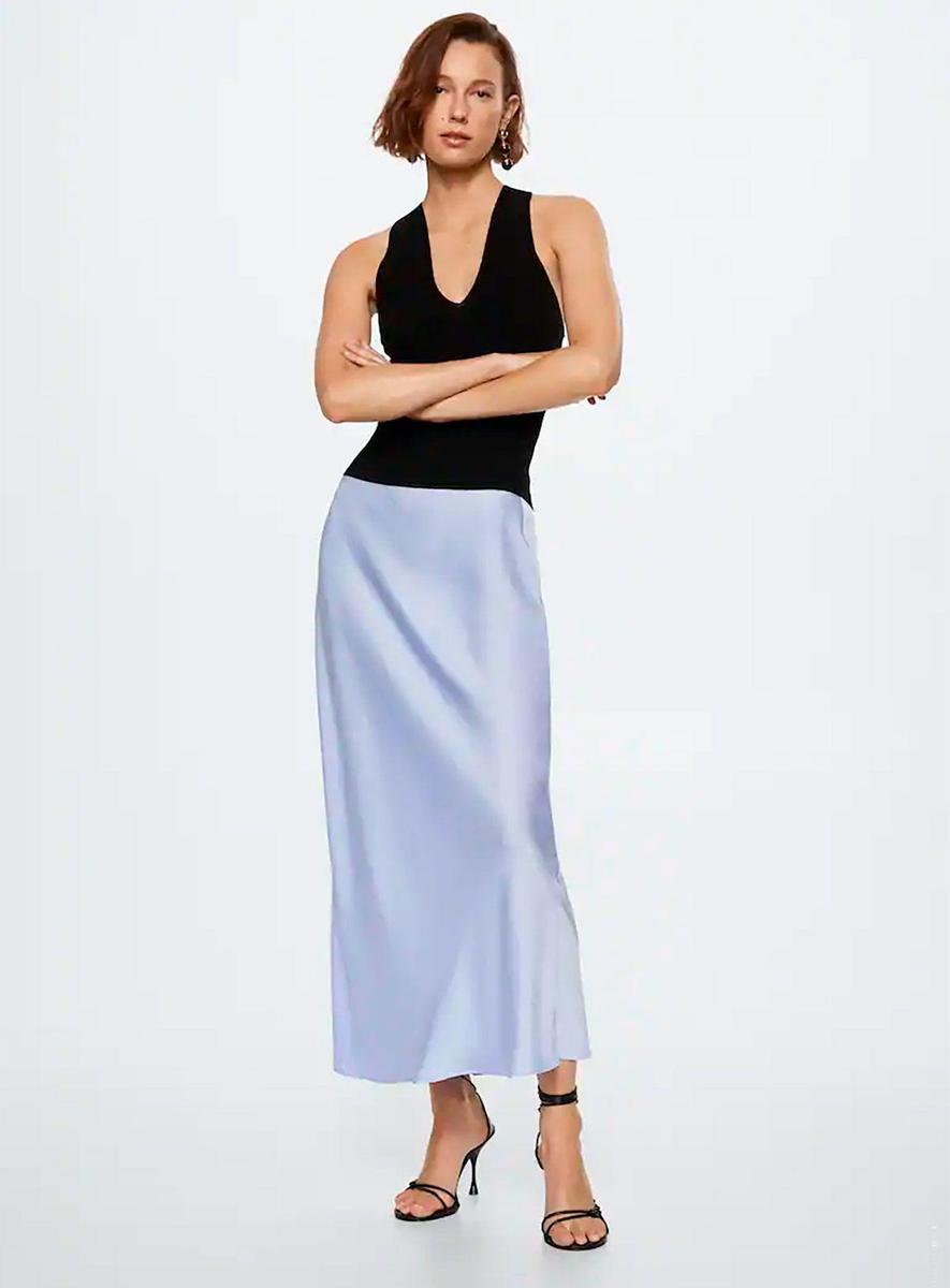 5 faldas midi satinadas, de Zara y Mango, para tus noches más especiales de  verano - Woman