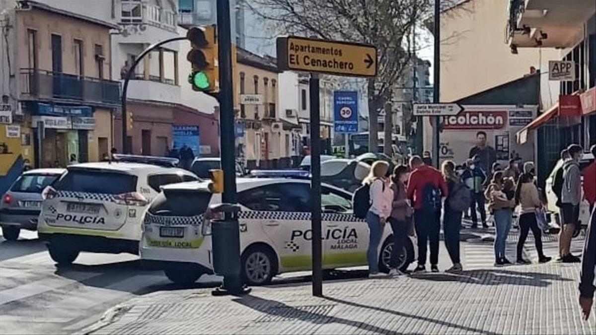 Dispositivo policial tras el incidente en El Palo.