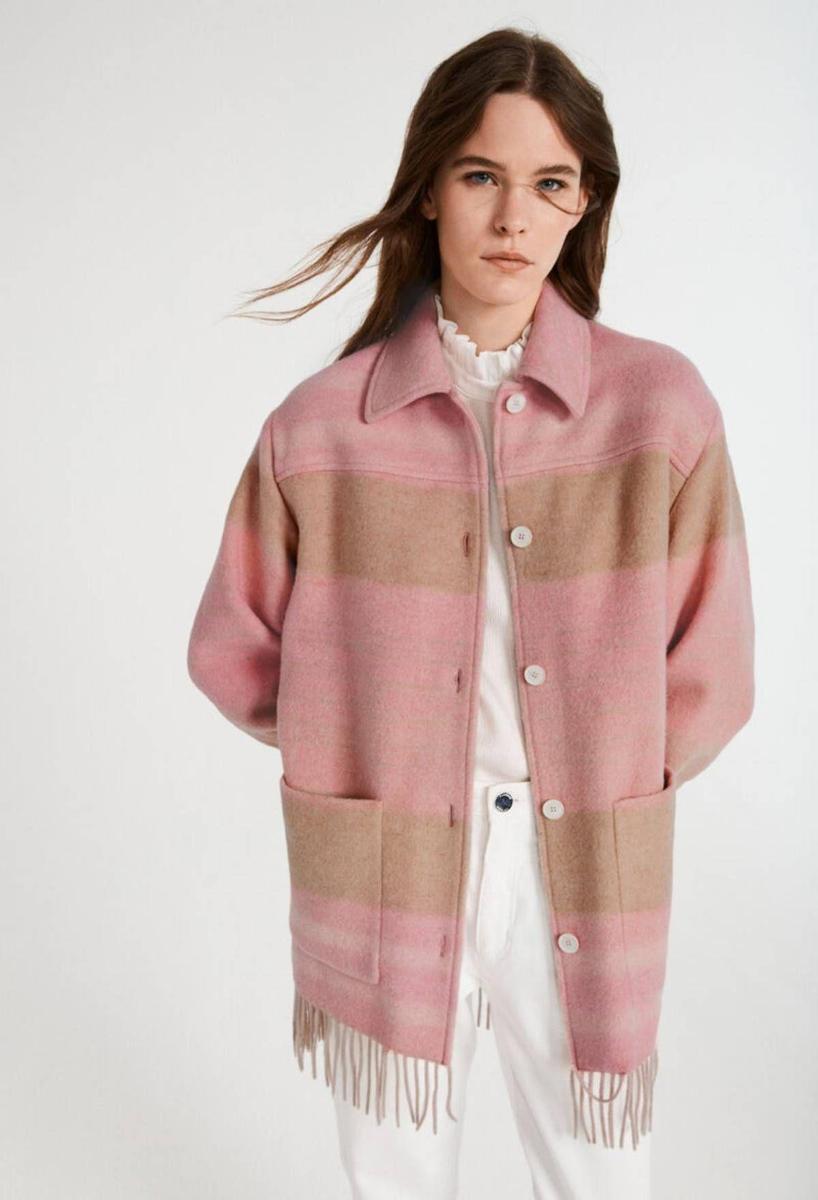 Chaqueta en dos colores con flecos de Claudie Pierlot